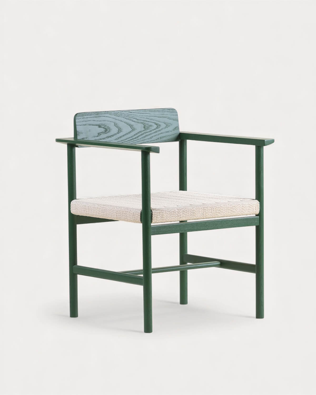 4er-Pack Esszimmerstühle mit Armlehnen aus Holz und Rattan von Paula, Galeriebild 1