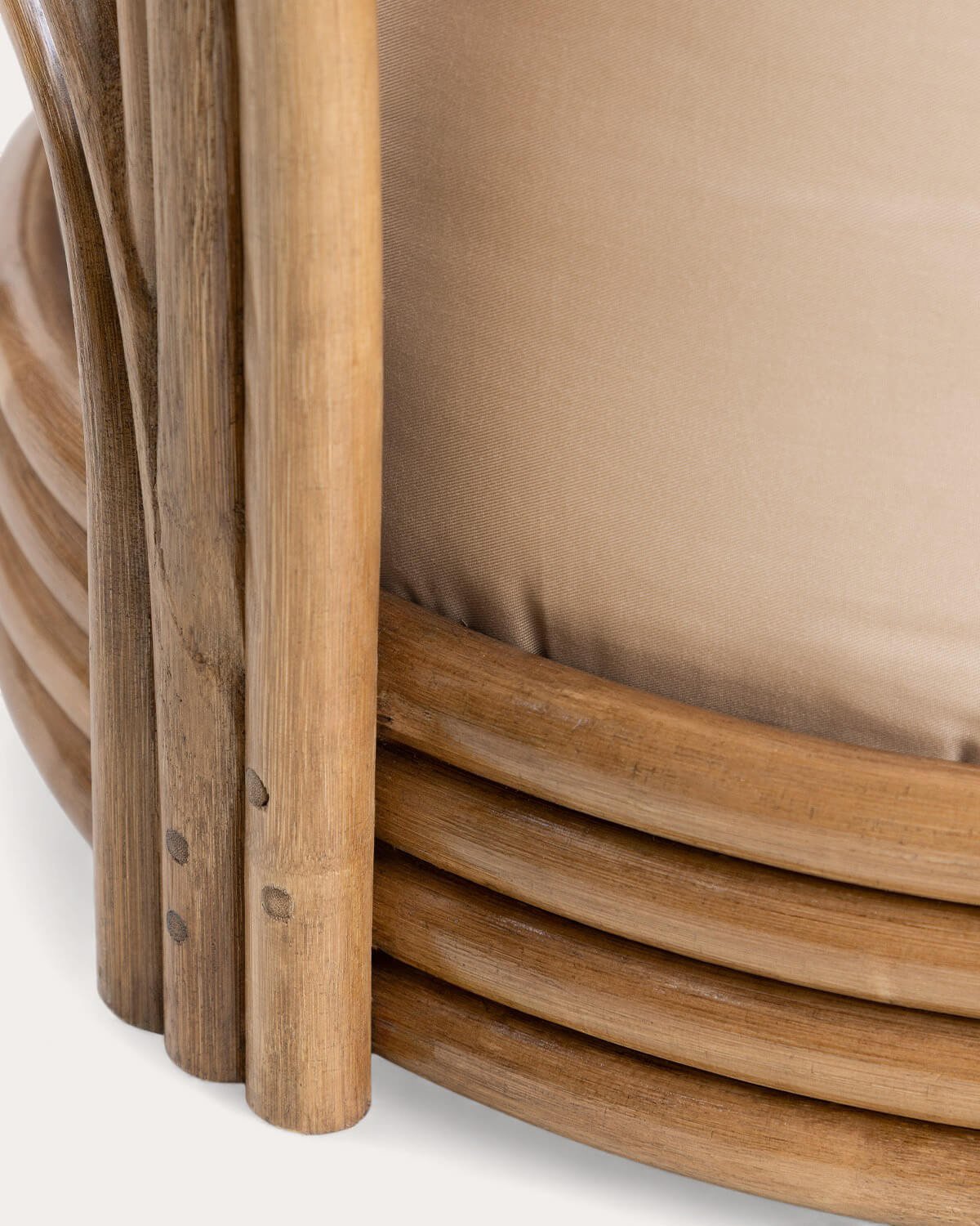 Sessel aus Naturrattan und Stoff Kairi, Galeriebild 4