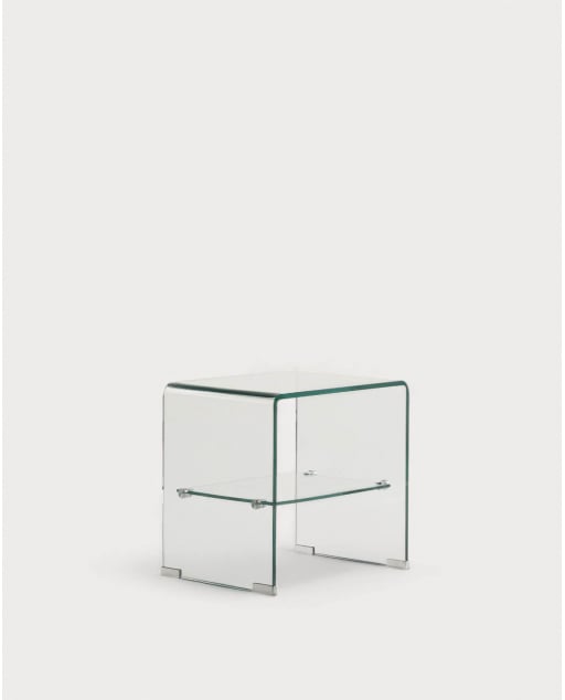 Rechteckiger Nachttisch aus gehärtetem Glas (47x36 cm) Endil - Transparentes Glas