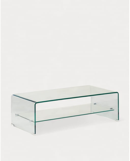 Couchtisch rechteckig 110x55 cm aus gehärtetem Glas Endil - Transparentes Glas