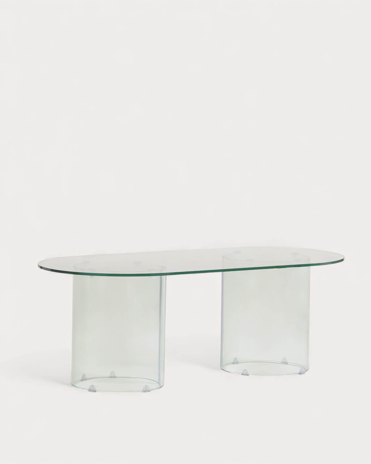 Ovaler Couchtisch aus gehärtetem Glas (120x60 cm) Kolu, Galeriebild 1