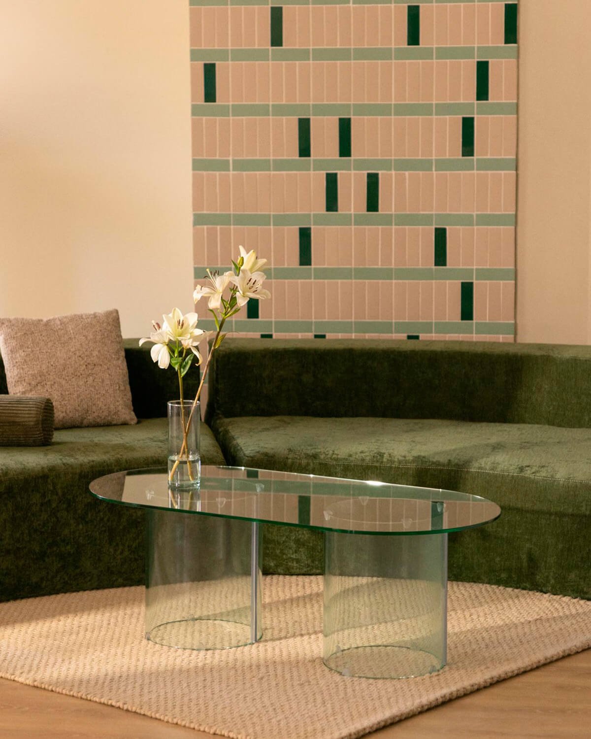 Ovaler Couchtisch aus gehärtetem Glas (120x60 cm) Kolu, Galeriebild 2