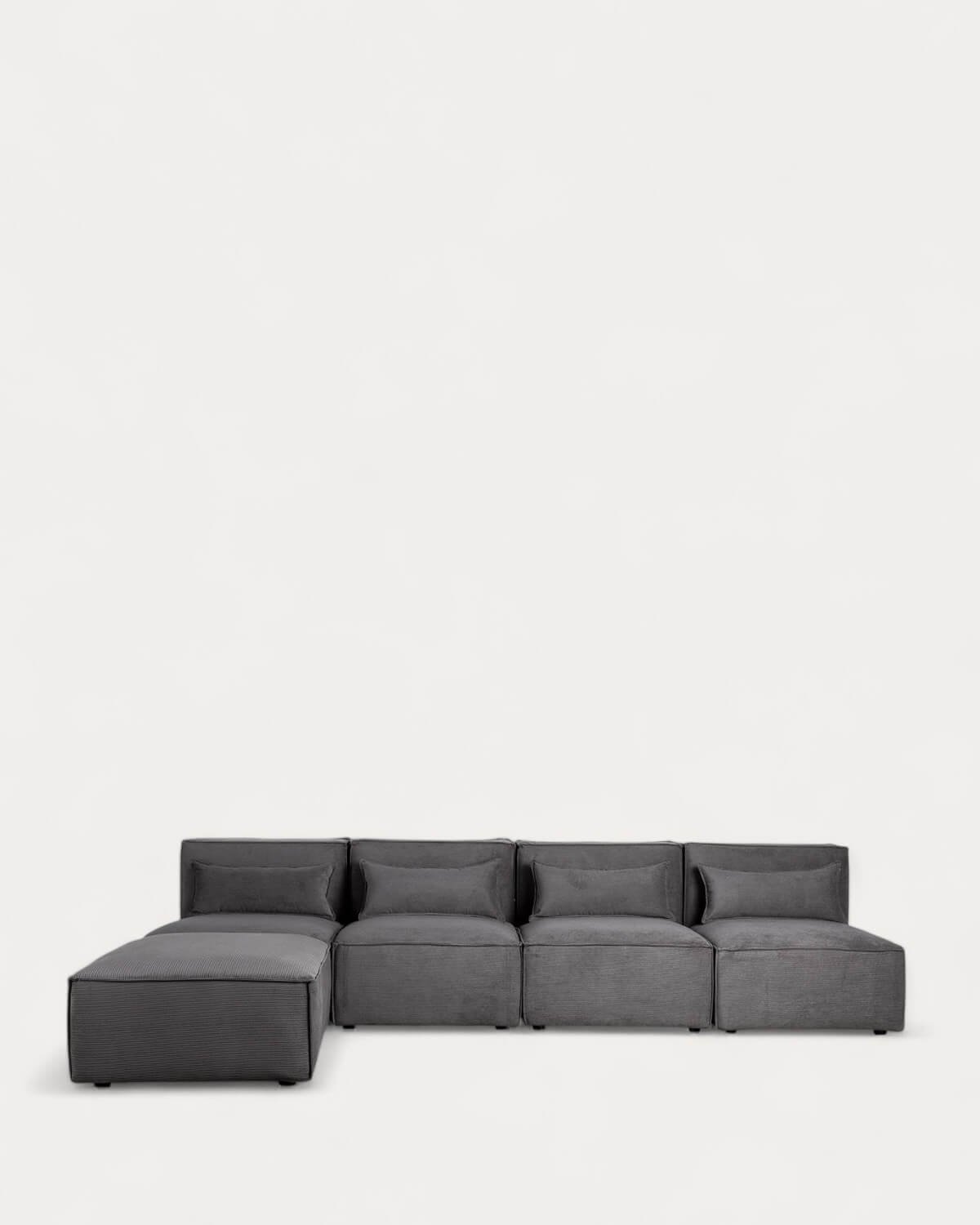 Modulares Sofa 4-Teilig mit Pouf aus Kord Kilhe, Galeriebild 2
