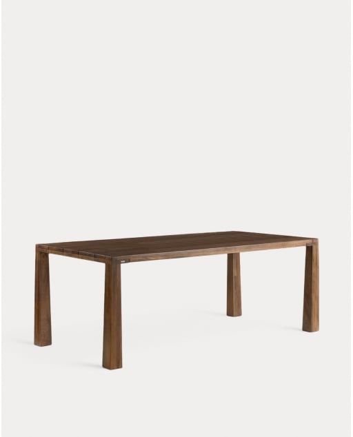 Rechteckiger Gartentisch aus Mangoholz (200x100 cm) Brody - Mango Dunkel	