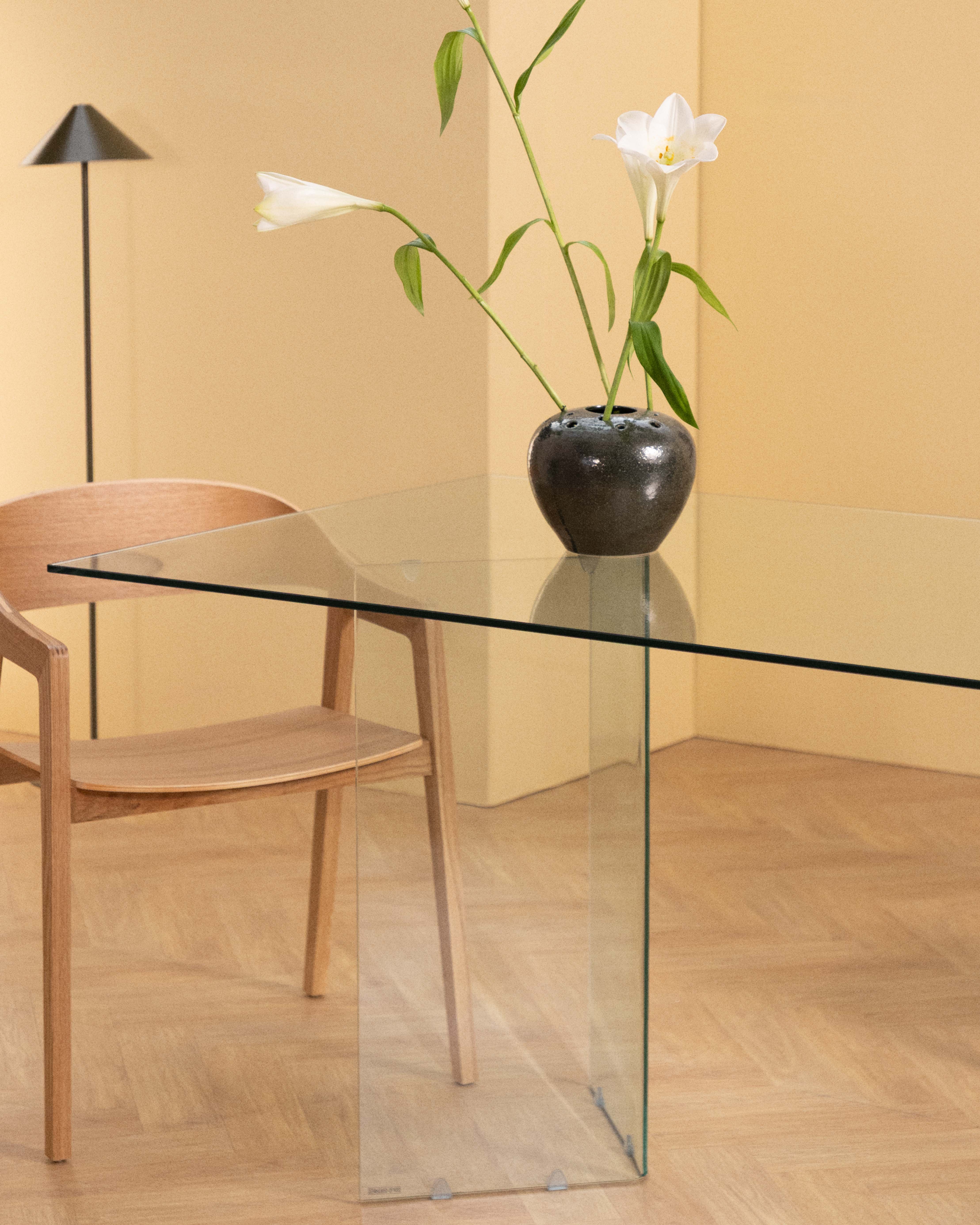 Rechteckiger Esstisch aus gehärtetem Glas (180x90 cm) Kamil, Galeriebild 3