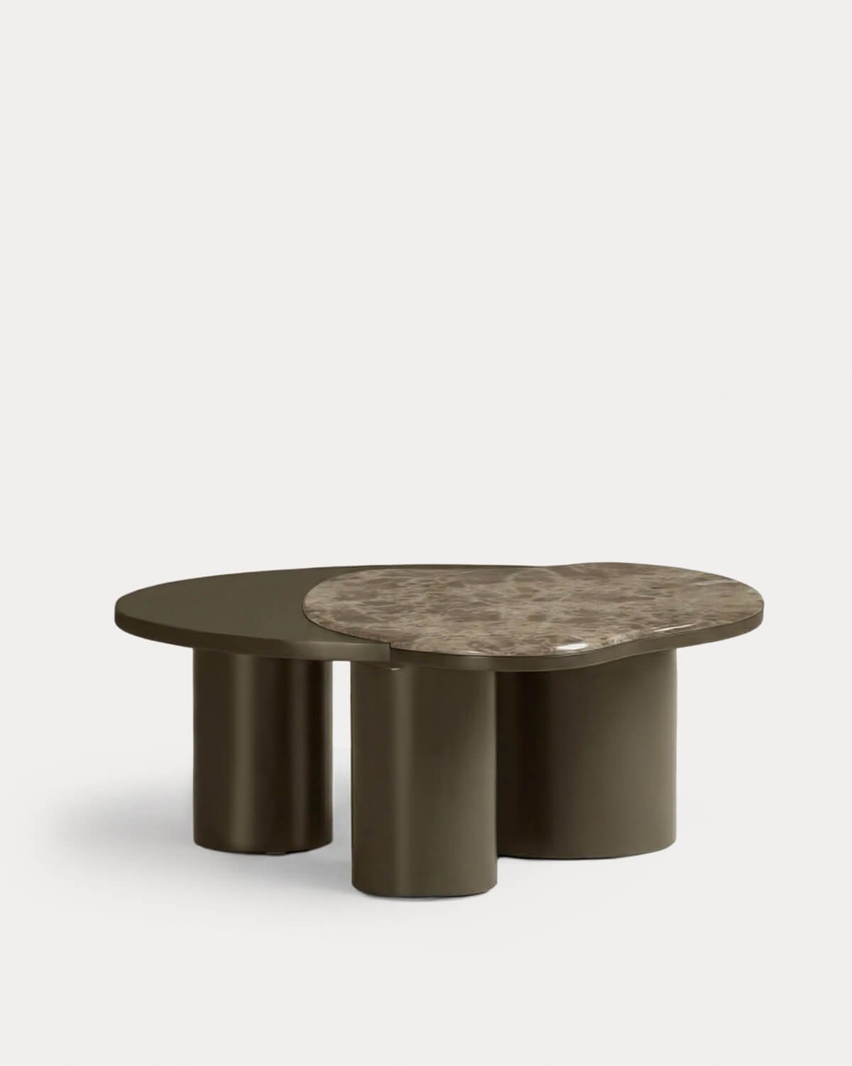 Couchtisch aus Marmor und Holz (80x73 cm) Zenia, Galeriebild 1