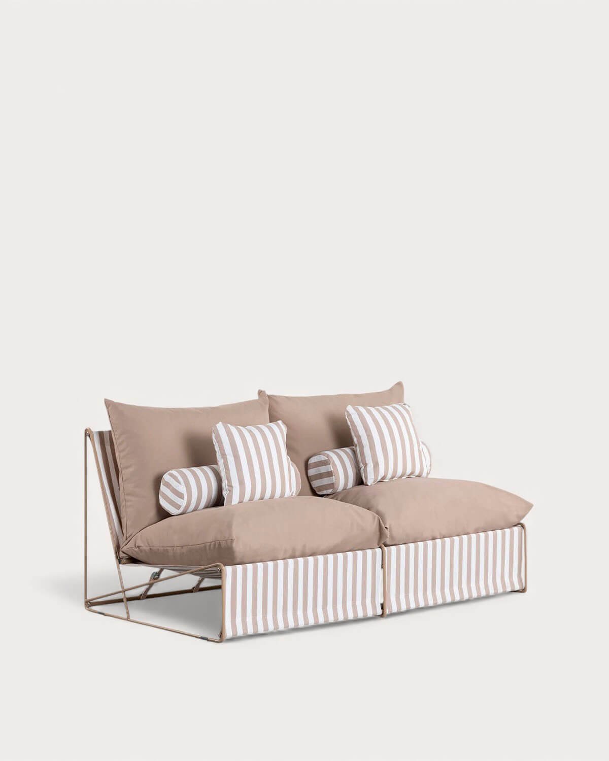 2-Sitzer-Sofa aus Metall und Sitz aus Carpa-Stoff, Galeriebild 1