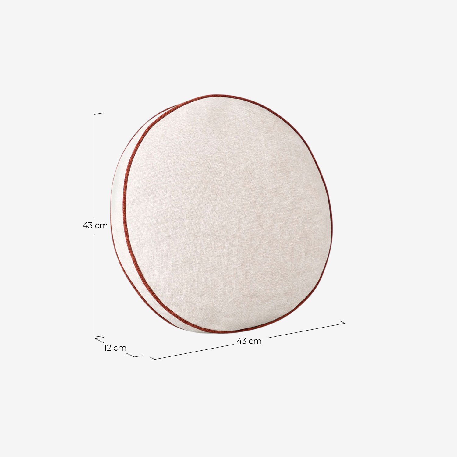 Rundes Stoffkissen (Ø 43 cm) Ilham, Ma&szlig;e