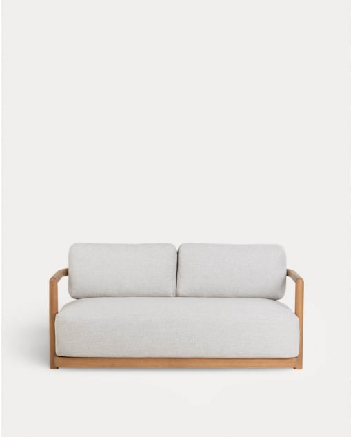 2-Sitzer-Gartensofa aus Eukalyptusholz und Stoff Elnes