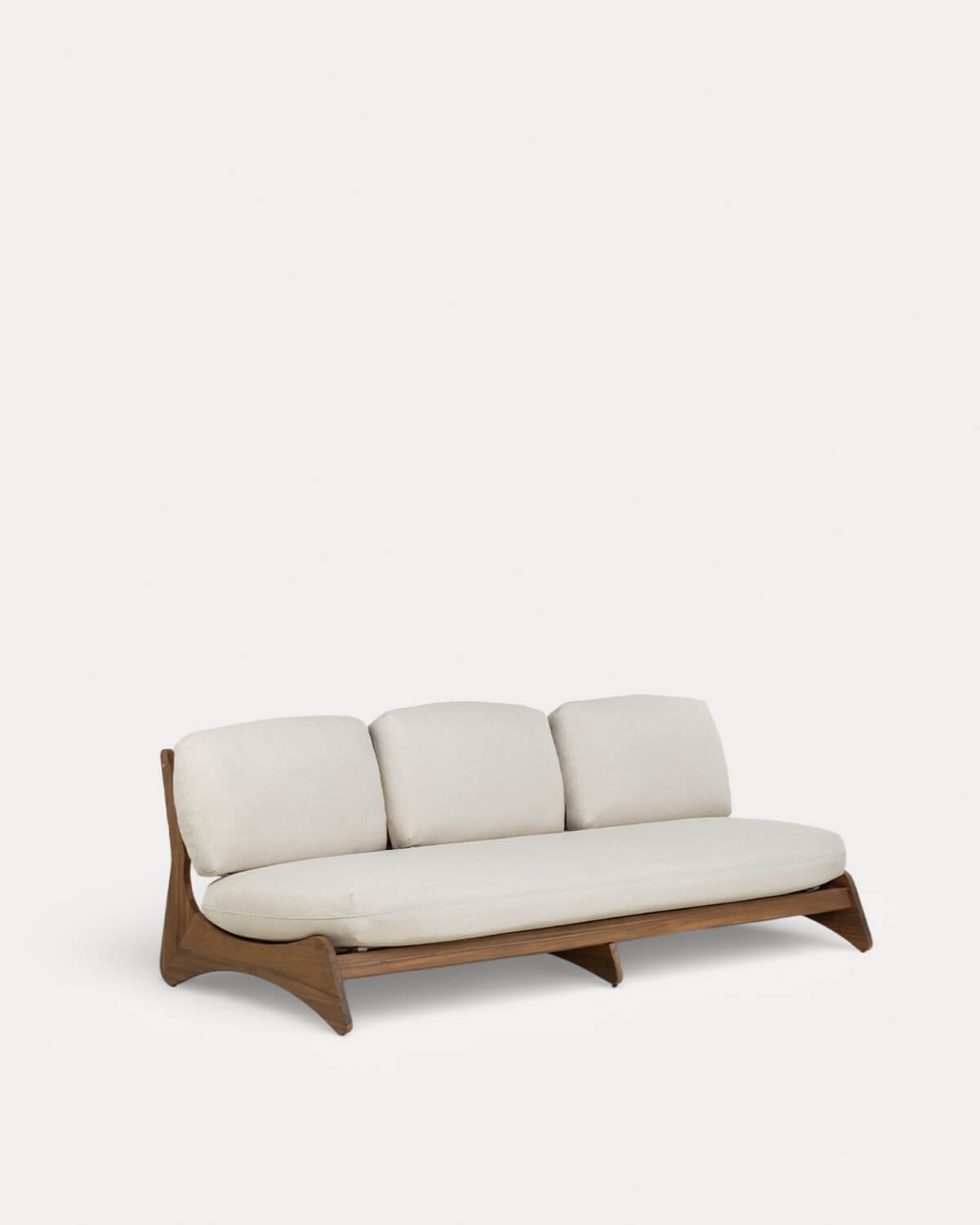 3-Sitzer-Gartensofa aus Akazienholz und Stoff Lorent, Galeriebild 1