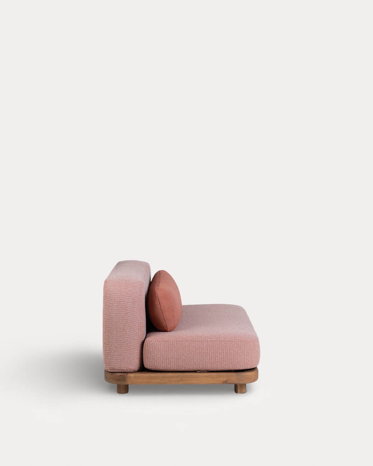 Modulares Sofa-Modul für 2-Sitzer-Gartensofa mit Beistelltisch aus Akazienholz und Stoff Redik, Galeriebild 4