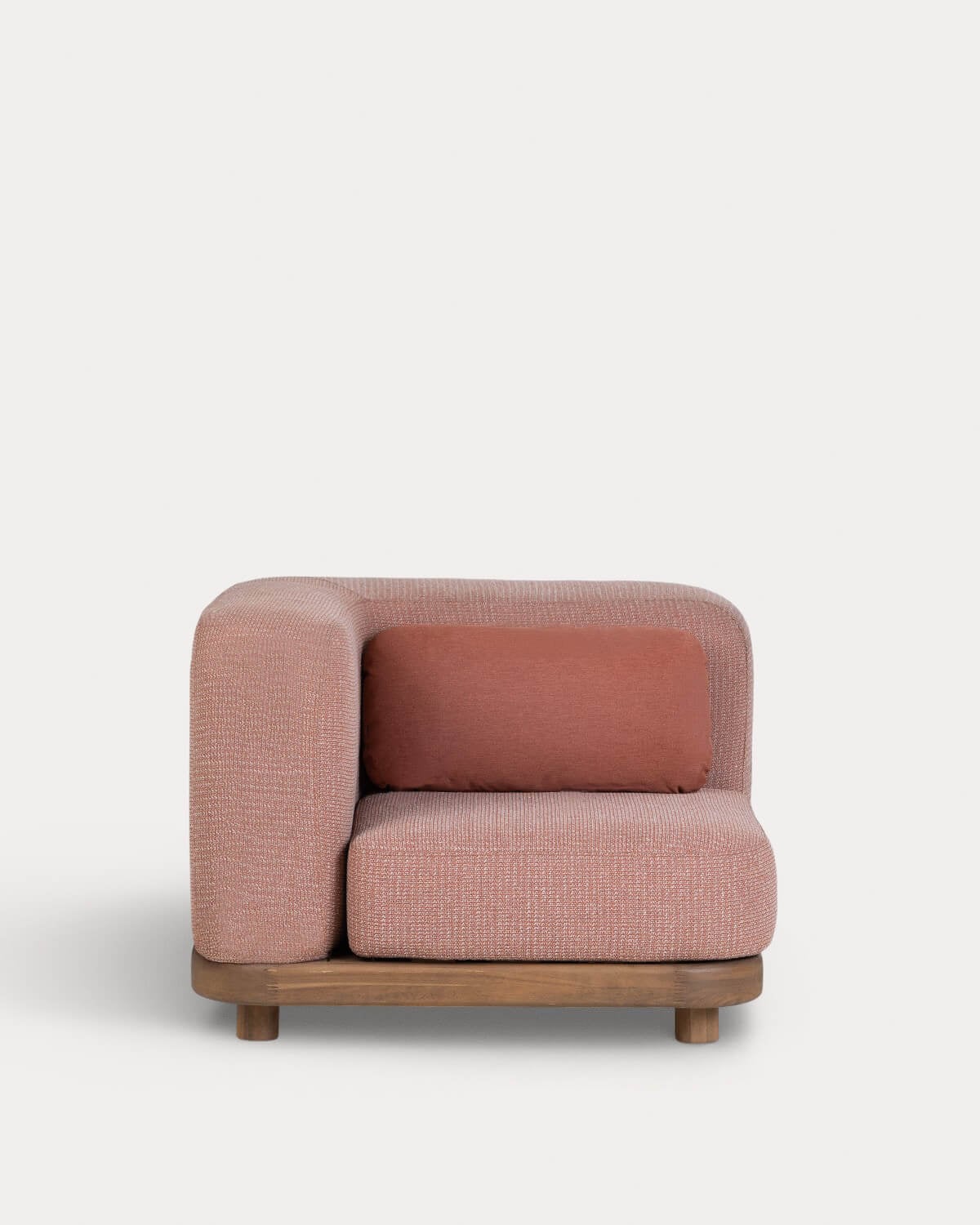 Eck-Gartenmodul aus Akazienholz und Stoff für modulare Sofas Redik, Galeriebild 1