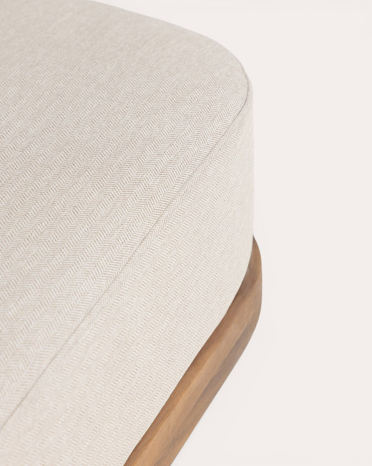 Gartenhocker-Modul aus Akazienholz und Stoff für Modulsofa Redik, Galeriebild 4