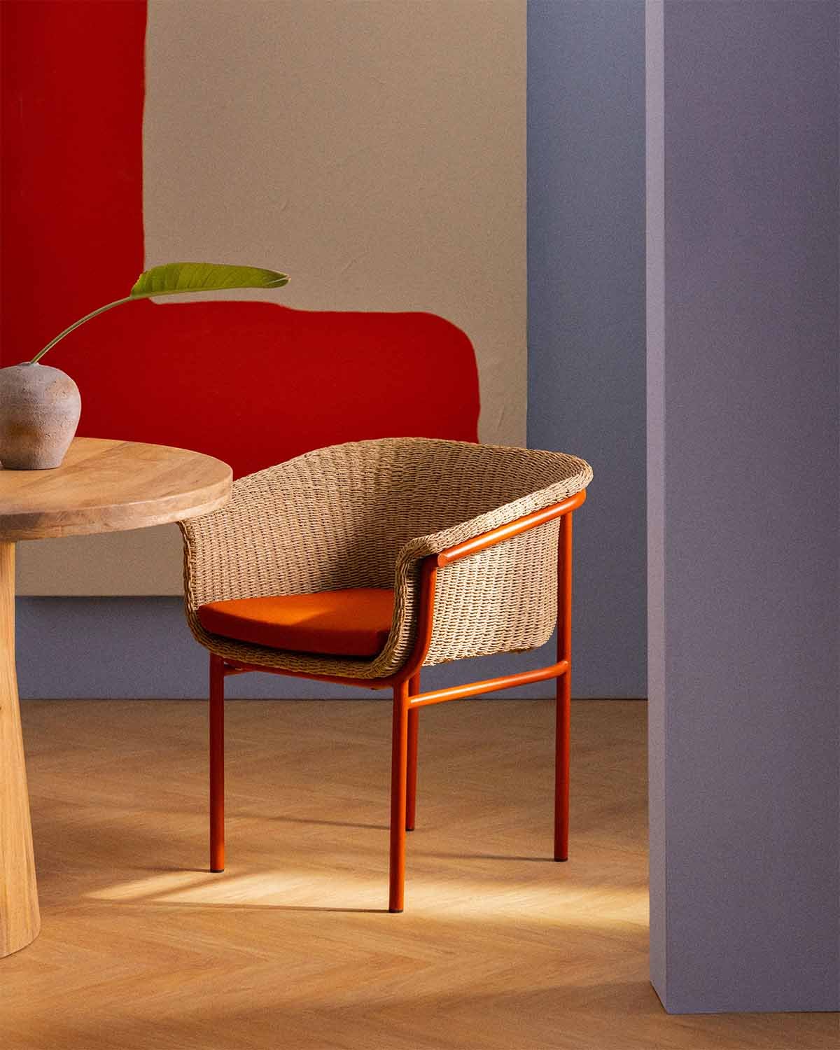 2er-Pack Esszimmerstühle aus Metall und Rattan Caitlyn, Galeriebild 2