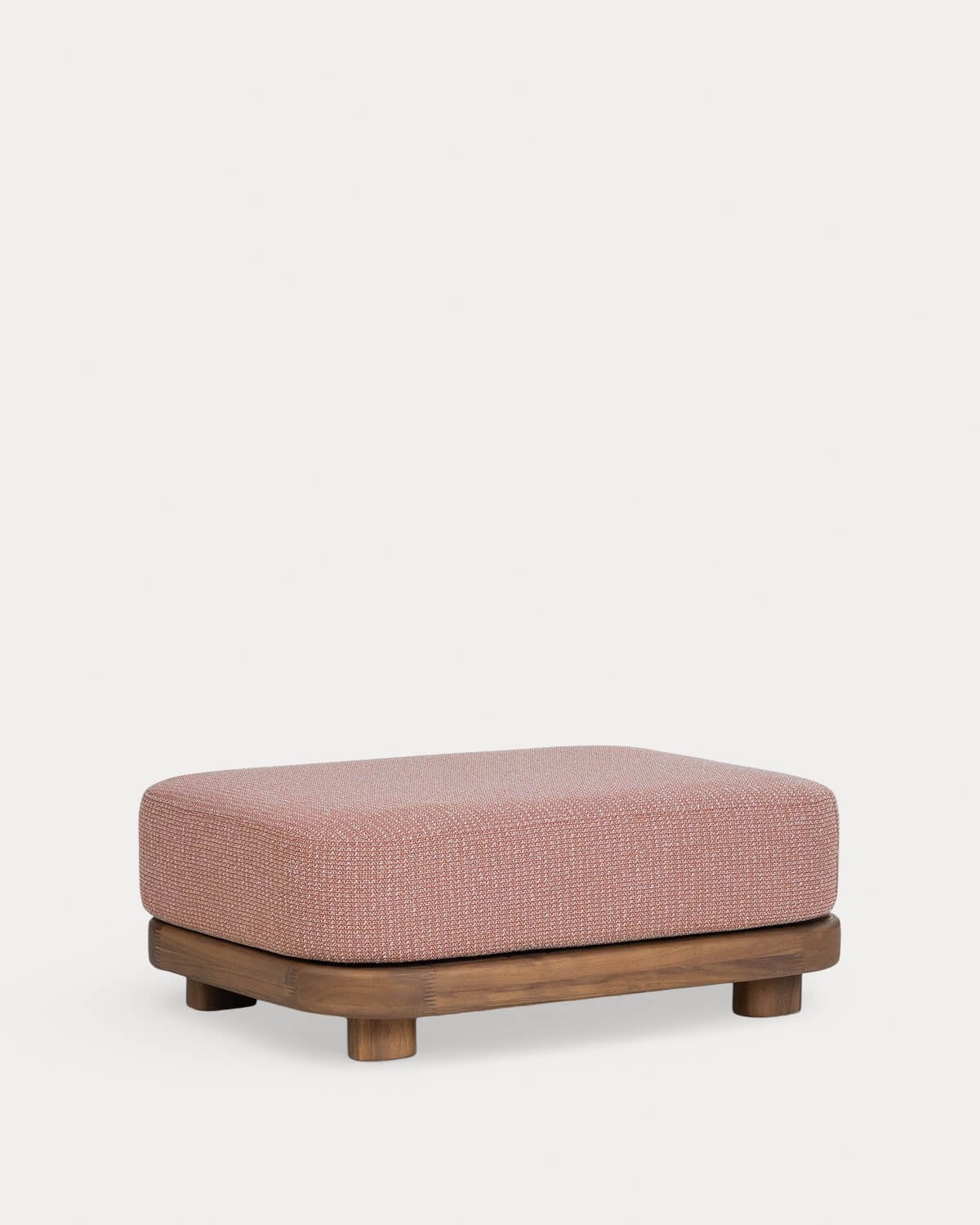 Gartenhocker-Modul aus Akazienholz und Stoff für Modulsofa Redik, Galeriebild 1