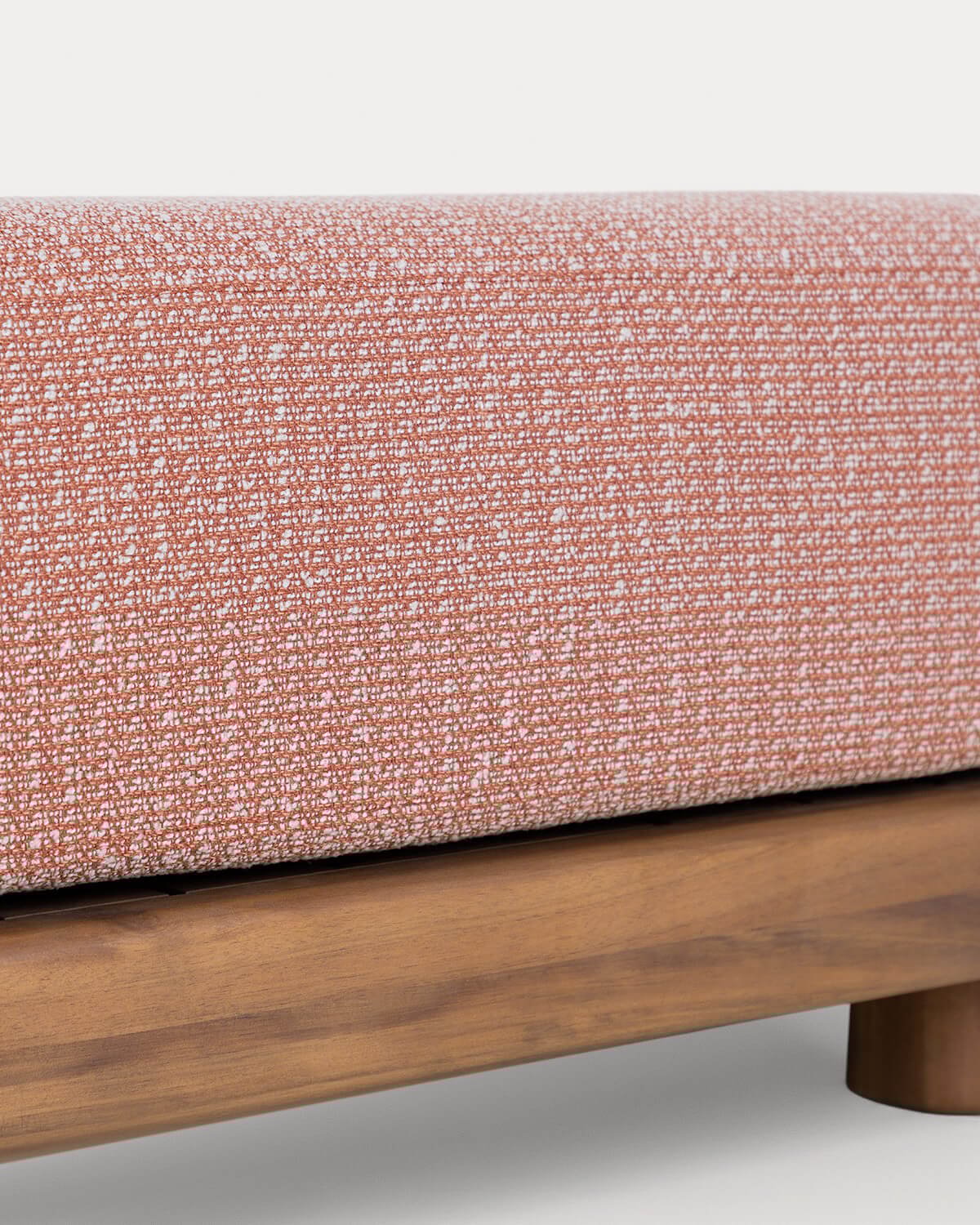 Gartenhocker-Modul aus Akazienholz und Stoff für Modulsofa Redik, Galeriebild 5