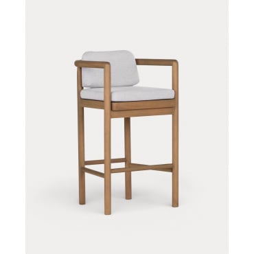 Barhocker aus Eukalyptusholz und Stoff (77 cm) Elnes Braun Clay - The Masie