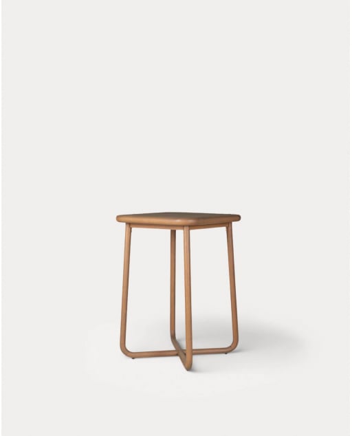 Hoher Quadratischer Tisch aus Eukalyptusholz (70x70 cm) Elnes