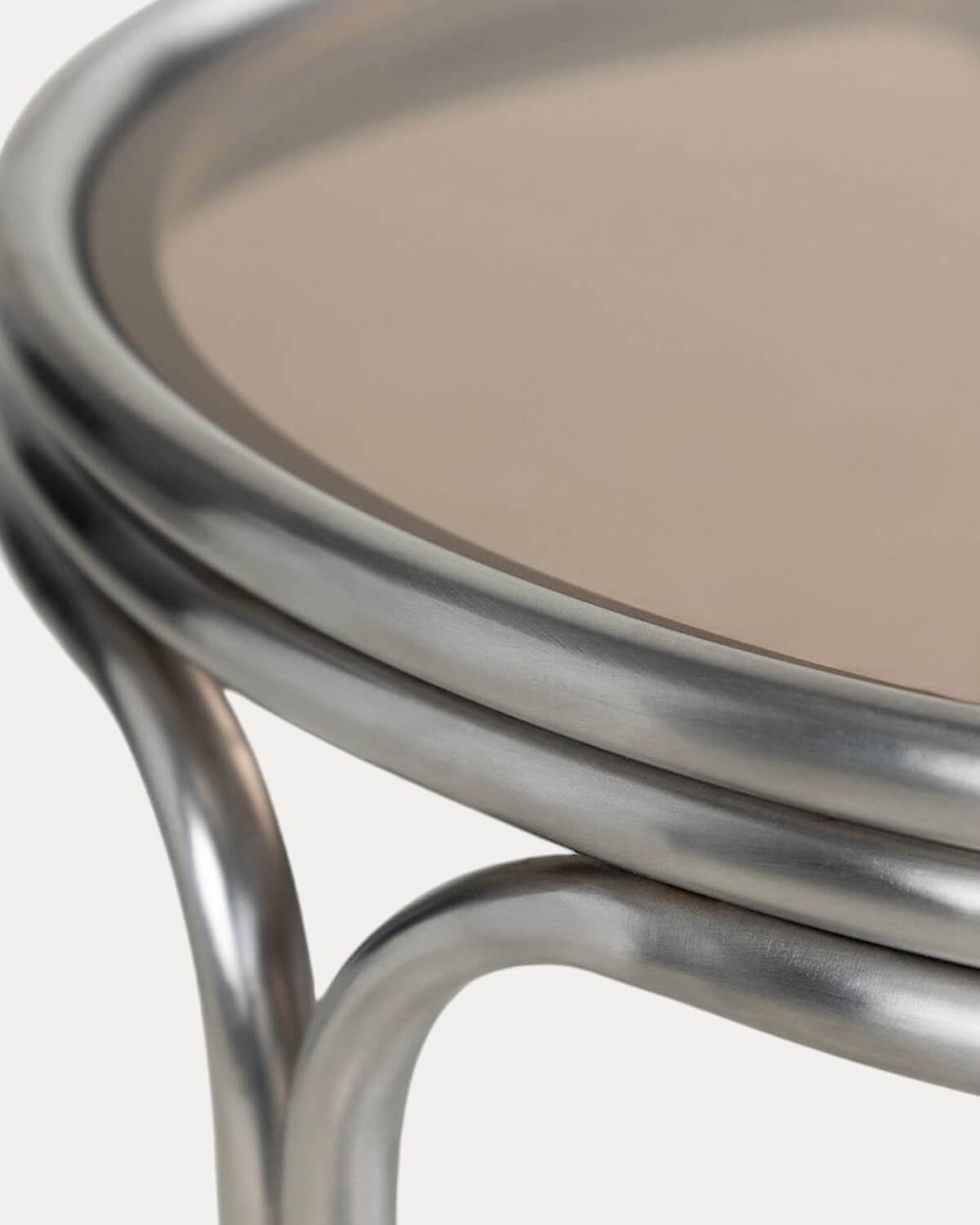 Runder Couchtisch aus Metall und Gehärtetem Glas (Ø80 cm) Massia, Galeriebild 4