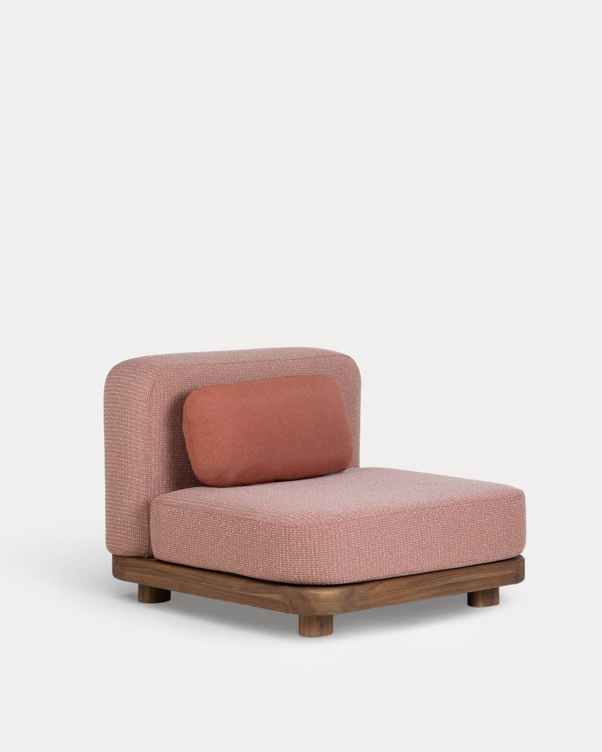 2-Teiliges Modulares Gartensofa-Set Sofa-Modul und Mittelmodul aus Akazienholz und Stoff Redik, Galeriebild 3