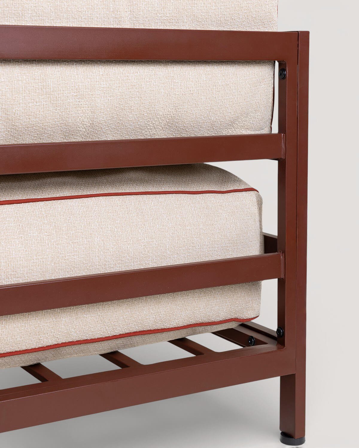 2-Teiliges Modulares Gartensofa Eckmodul und Mittelmodul mit Ottomane aus Metall und Stoff Kristen, Galeriebild 7