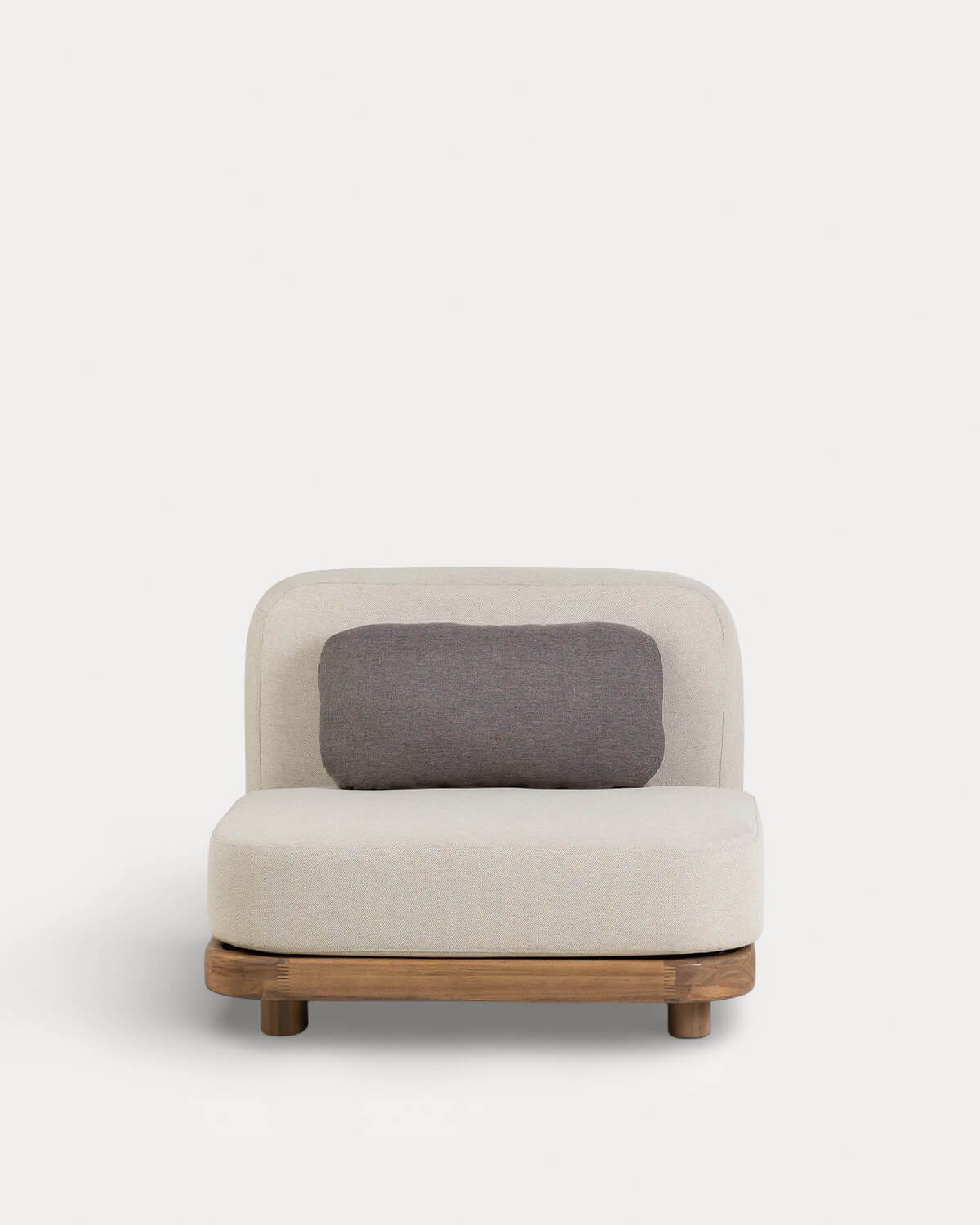 Gartencenter-Modul aus Akazienholz und Stoff für modulares Sofa Redik