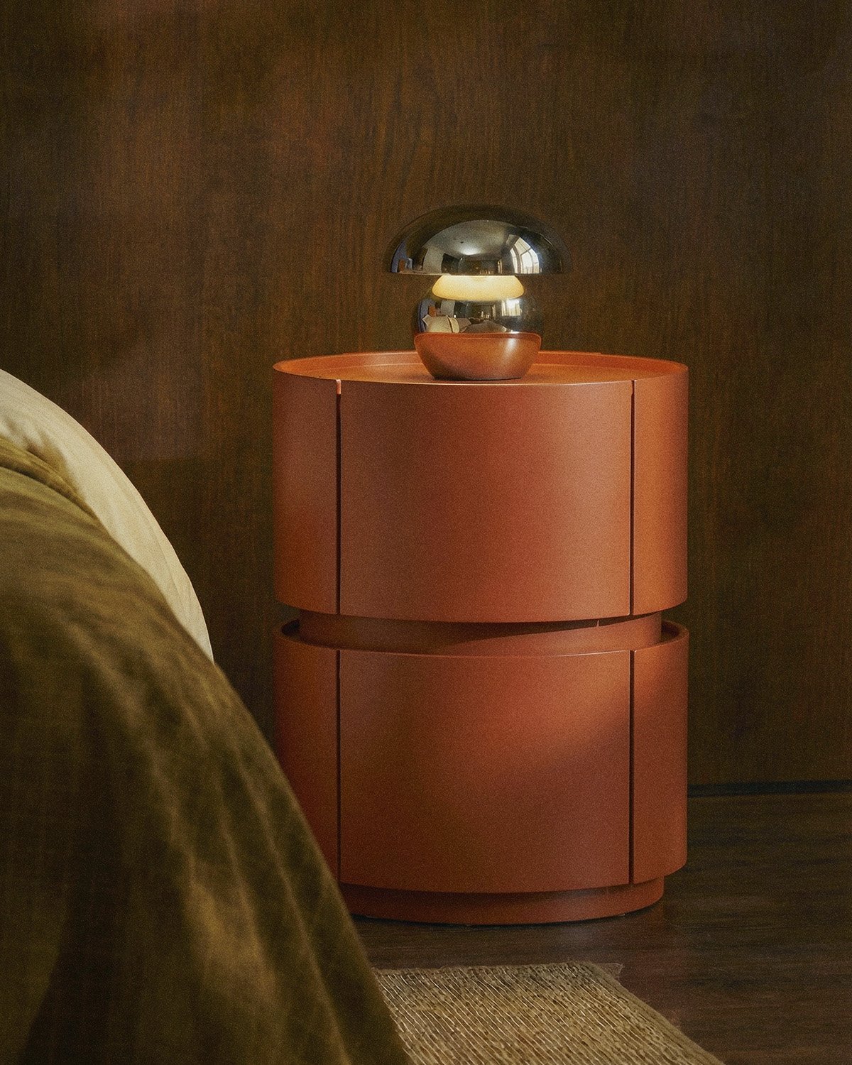 Nachttisch aus Holz mit 2 Schubladen (Ø40 cm) Maele, Galeriebild 3