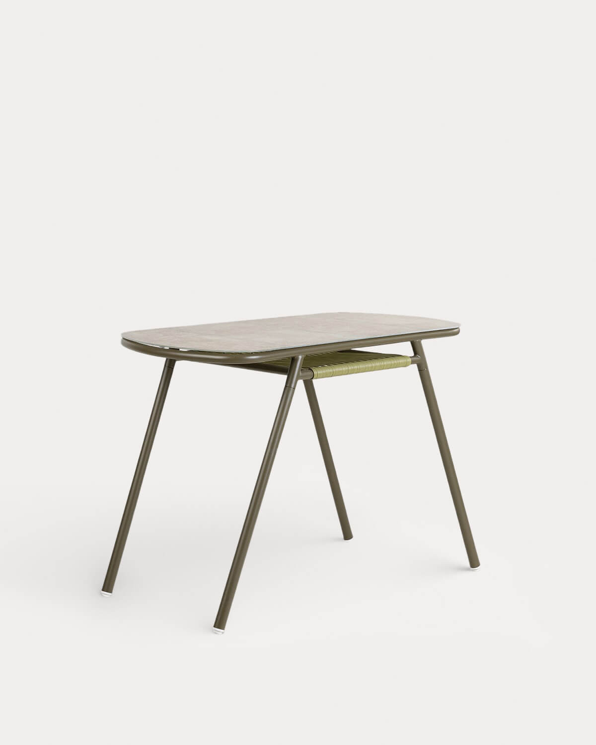 Ovaler Tisch (105x55 cm) und 2 Satzstühle aus Metall und synthetischem Rattan für den Außenbereich Paolo, Galeriebild 3