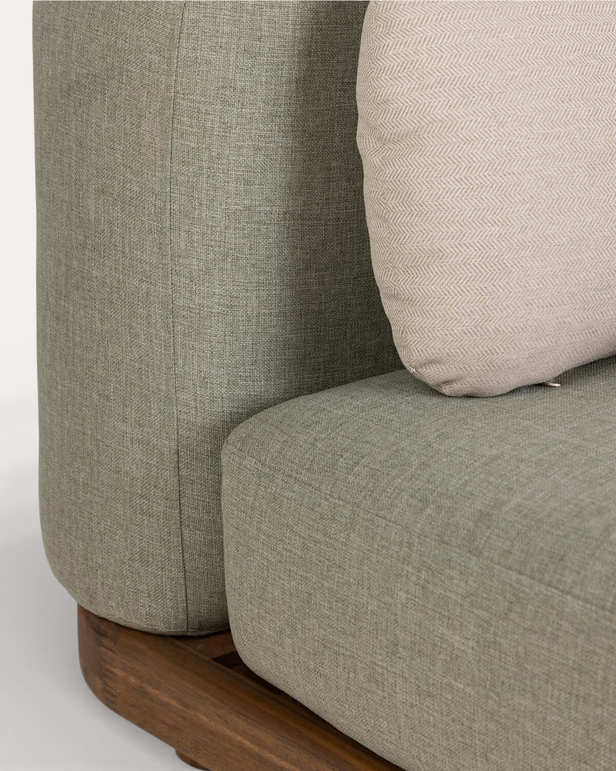 2-Teiliges Modulares Gartensofa-Set Sofa-Modul und Eckmodul aus Akazienholz und Stoff Redik, Galeriebild 7