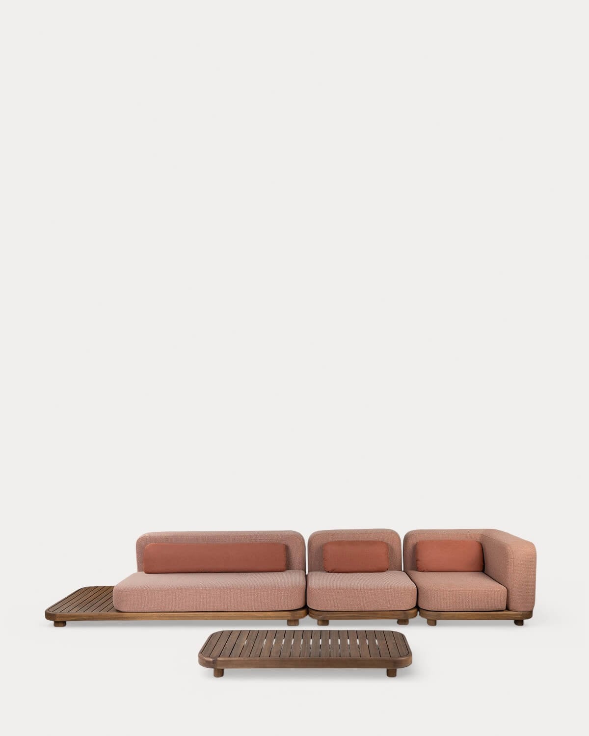 Gartenmöbel-Set mit Sofa-, Mittel-, Eck- und Couchtisch aus Akazienholz und Stoff Redik, Galeriebild 3