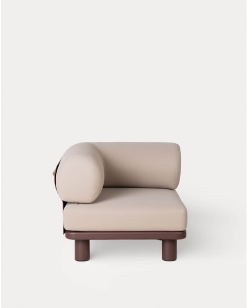 Eck-Gartenmodul aus Aluminium und Stoff für Modulare Sofas Lantana