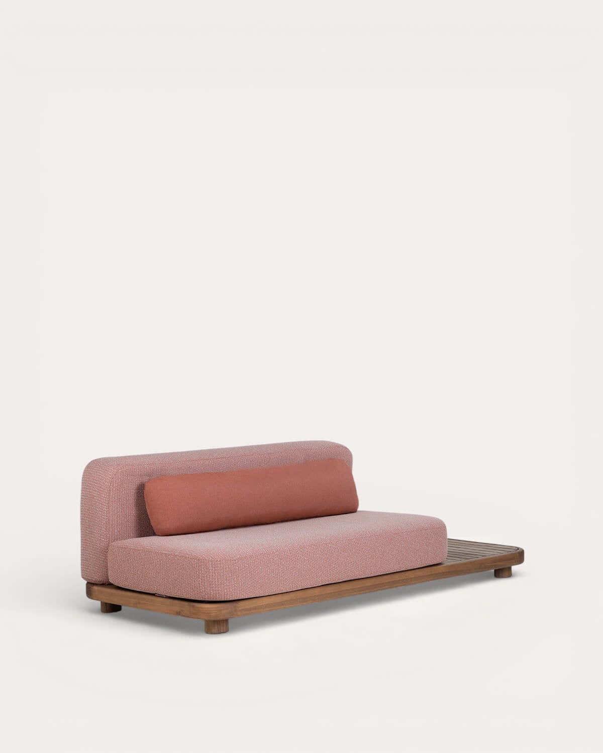3-teiliges Modulares Gartensofa-Set Sofa-Modul, Mittelmodul, Eckmodul mit Akazienholz- und Stoff-Ottomane Redik, Galeriebild 7