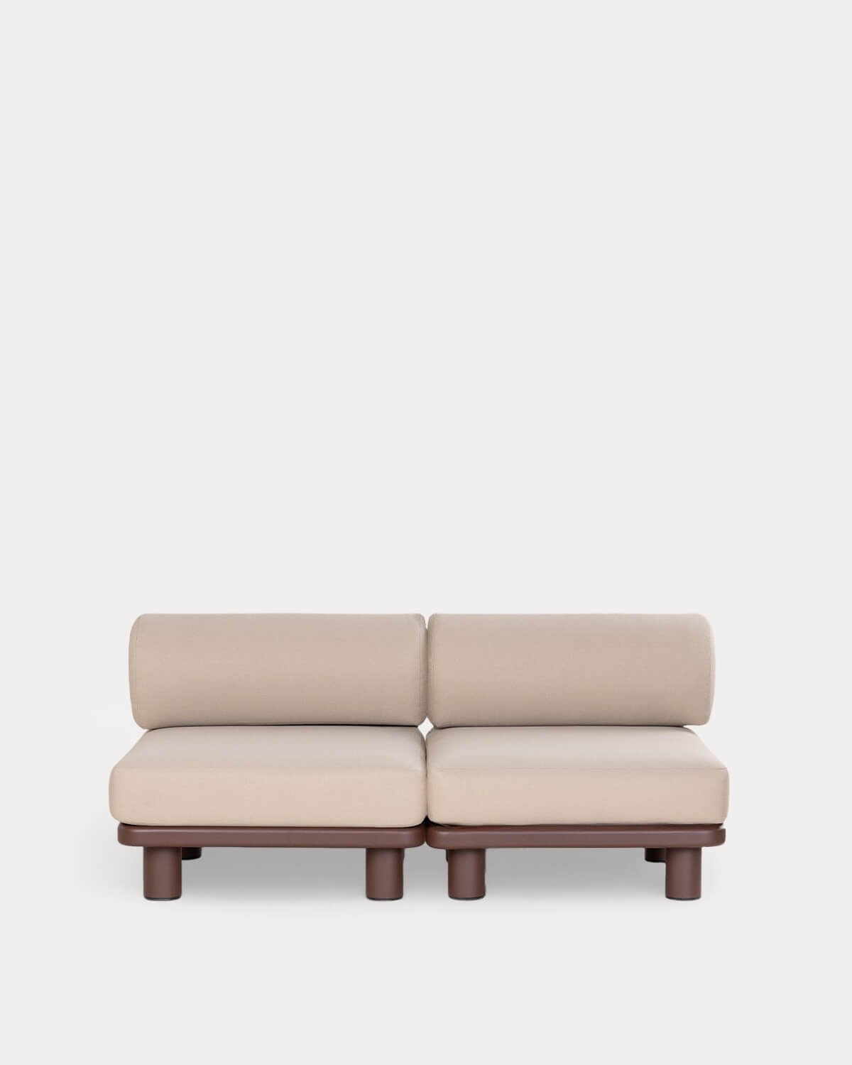 Modulares Gartensofa 2-teilig Mittelmodul aus Aluminium und Stoff Lantana, Galeriebild 1