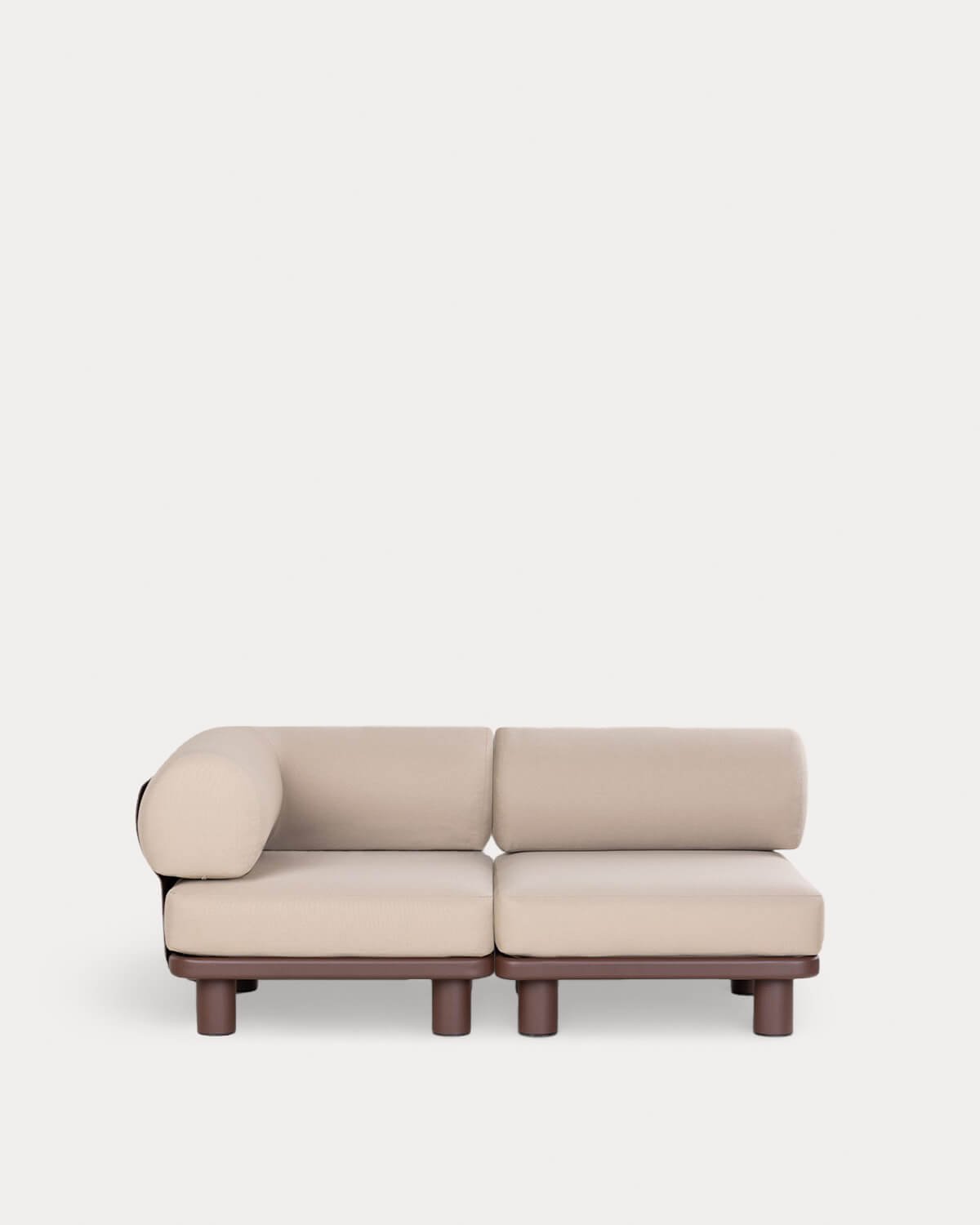 2-Teiliges Modulares Gartensofa mit Eck- und Mittelmodul aus Aluminium und Stoff Lantana, Galeriebild 1