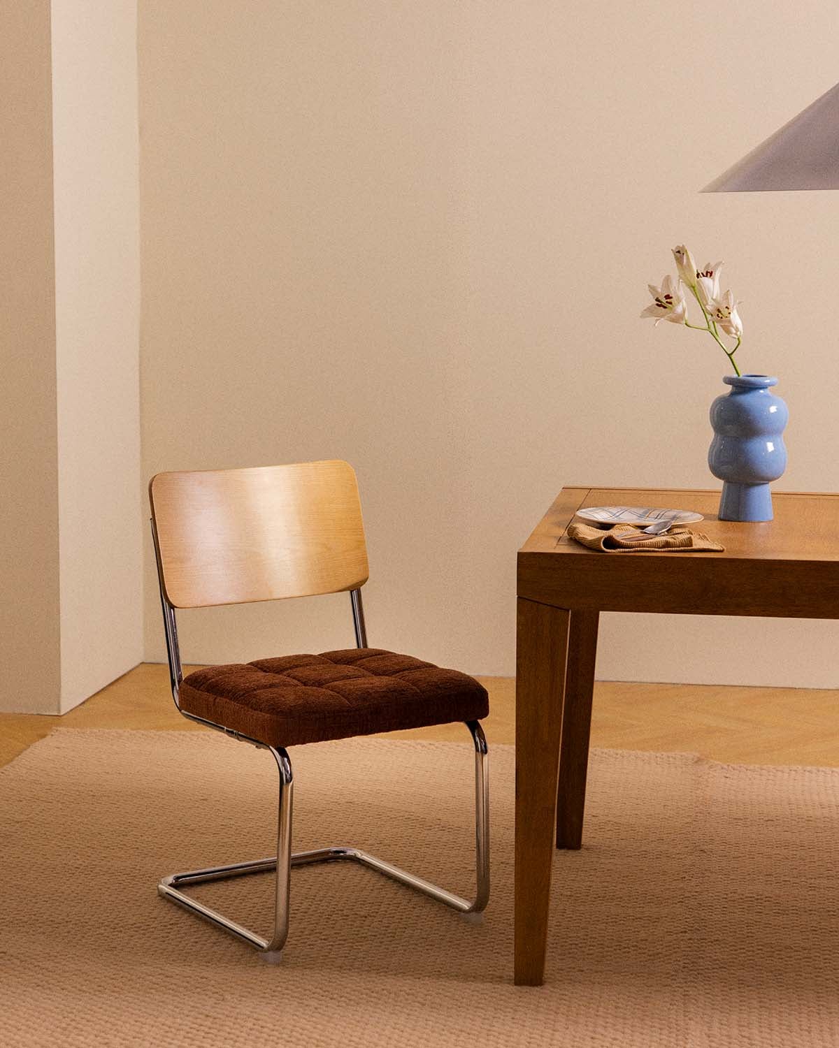 Pack 4 Esszimmerstühle aus Holz und Stoff Kuba, Galeriebild 2