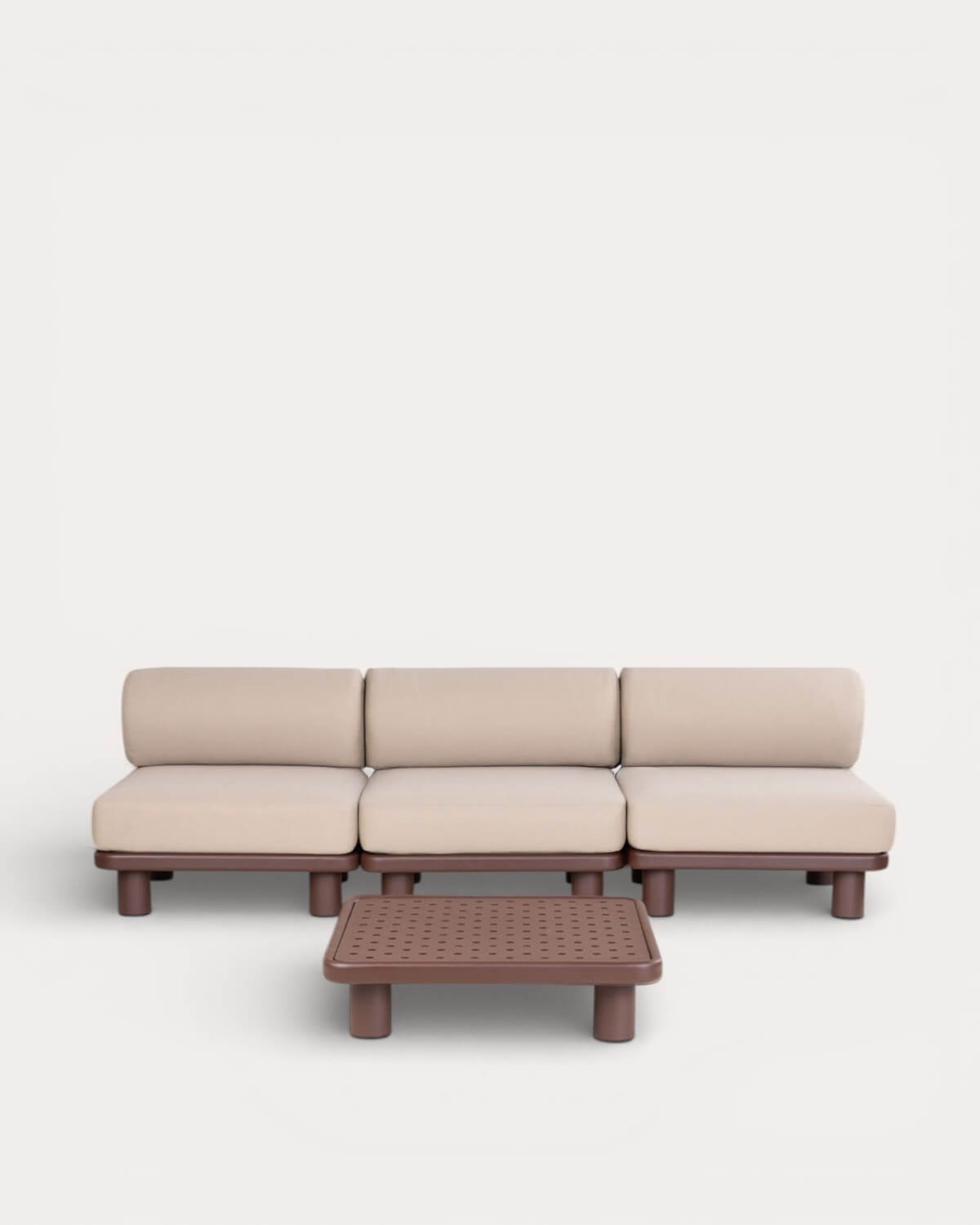 Gartenmöbelset mit 3 Mittelmodulen und Couchtisch aus Aluminium und Stoff Lantana, Galeriebild 1