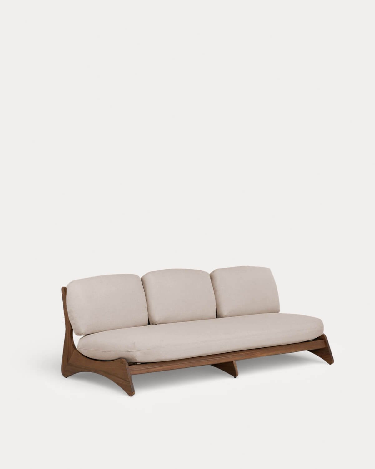 3-Sitzer-Gartensofa aus Akazienholz und Stoff Lorent, Galeriebild 1