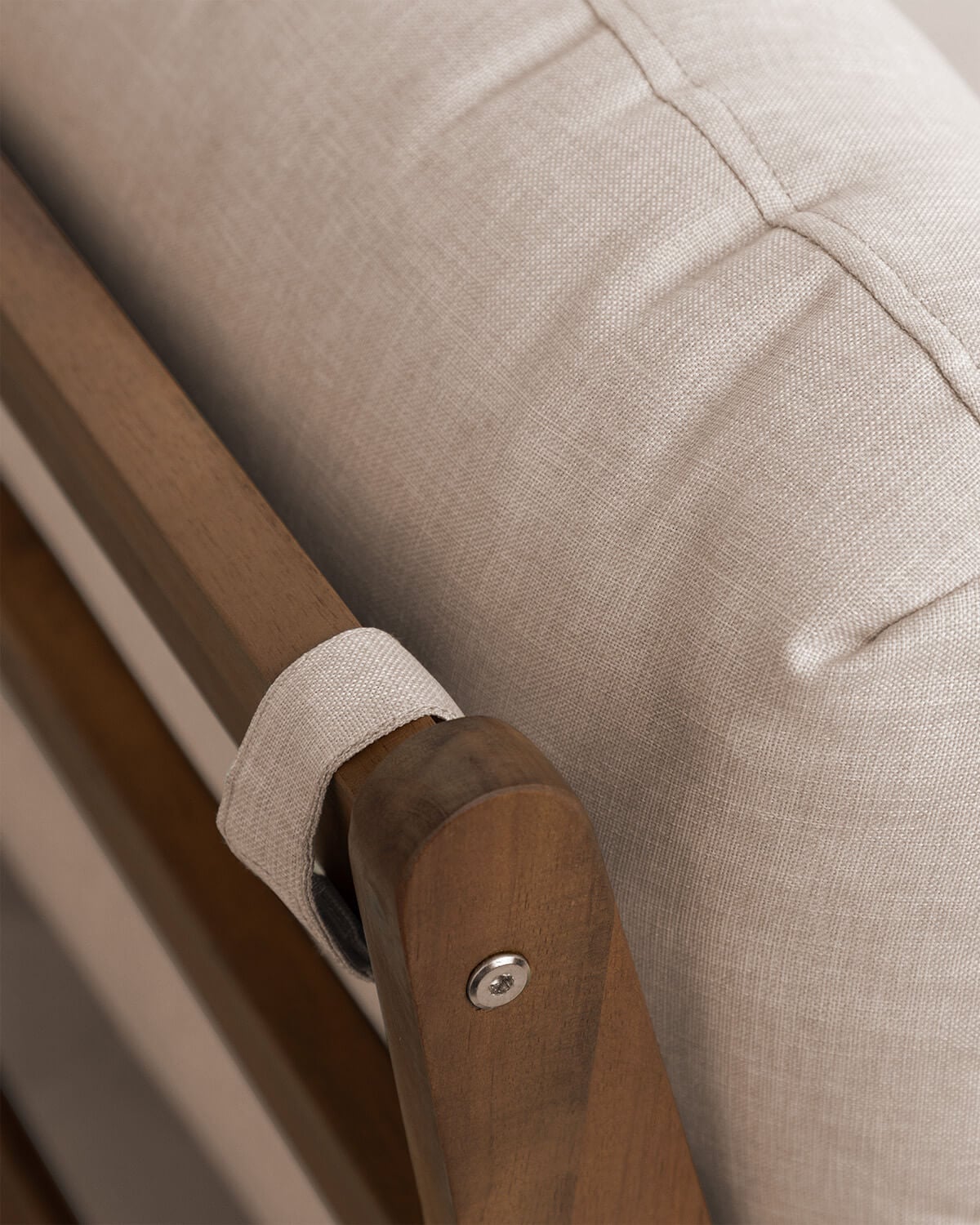 3-Sitzer-Gartensofa aus Akazienholz und Stoff Lorent, Galeriebild 6