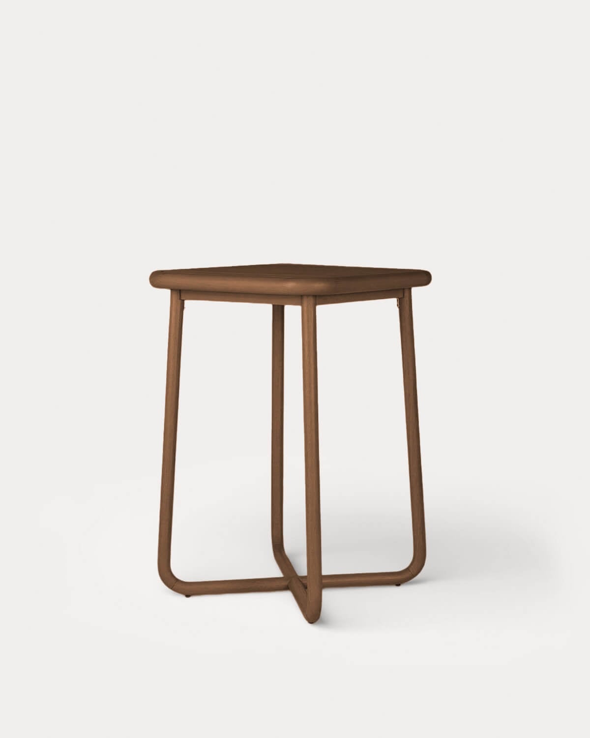 Quadratischer Outdoor-Hochtisch 70x70 cm aus Eukalyptusholz Elnes, Galeriebild 1