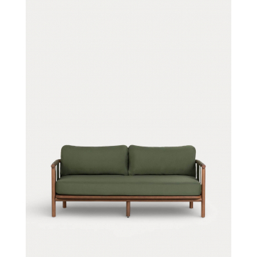 2-Sitzer-Gartensofa aus Eukalyptusholz und Stoff Edvard Grün Nori - The Masie