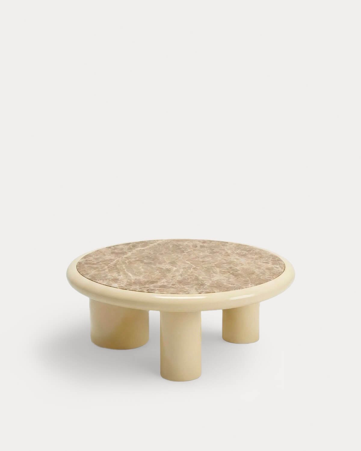 Runder Couchtisch aus Marmor und Holz (Ø 90 cm) Hellie, Galeriebild 1