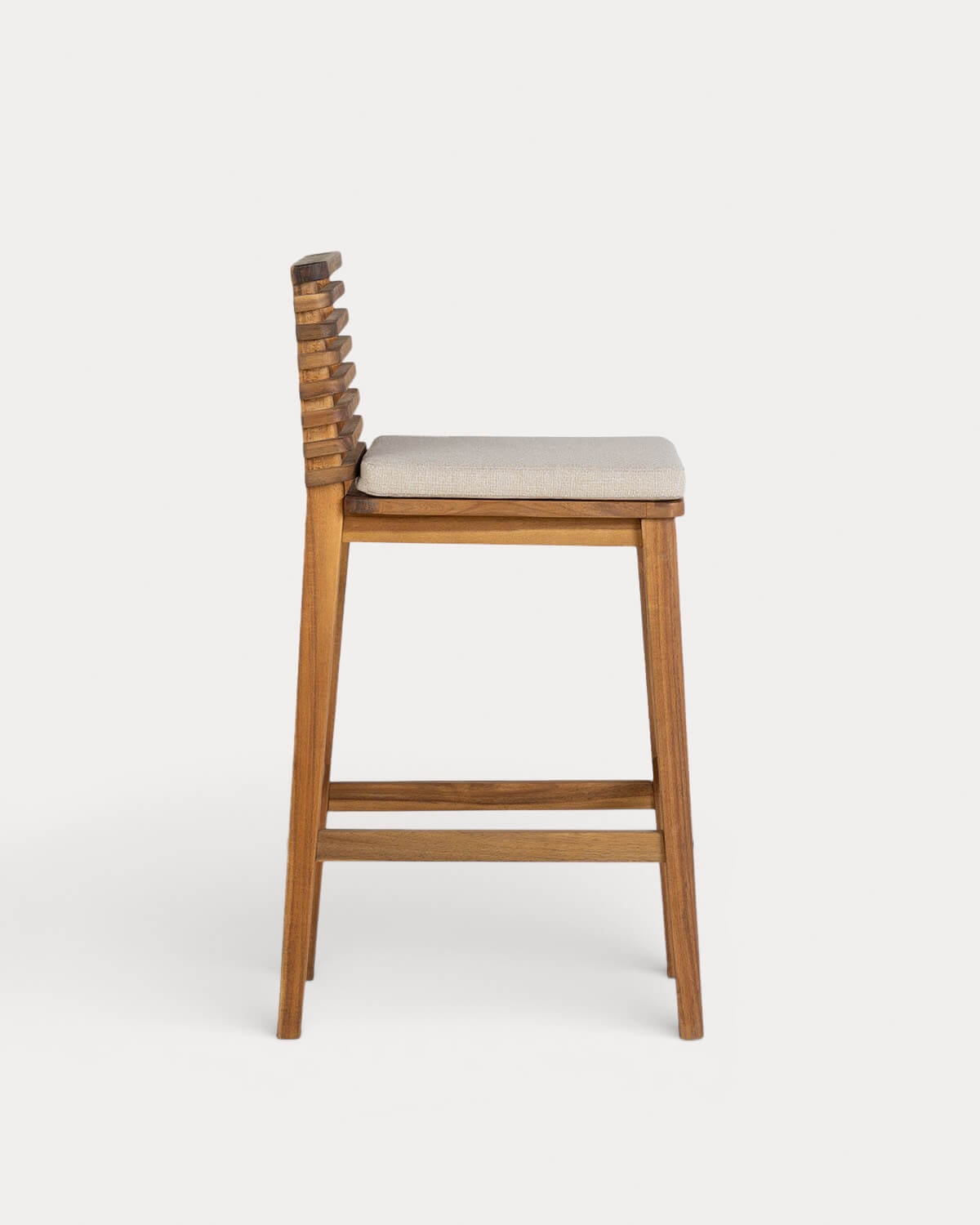 Barhocker aus Akazienholz und Stoff für den Außenbereich (75 cm) Hazan, Galeriebild 2