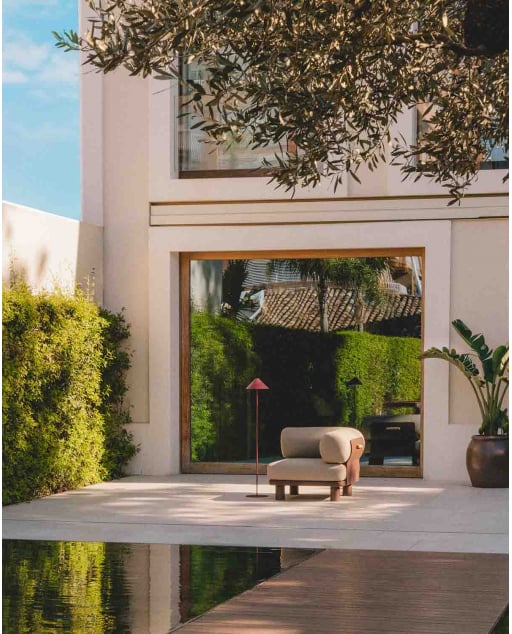 Eck-Gartenmodul aus Aluminium und Stoff für Modulare Sofas Lantana