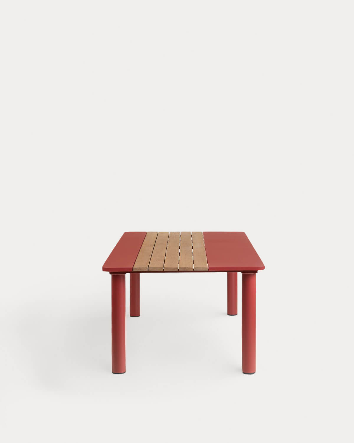 Rechteckiger Gartentisch aus Metall und Teakholz (220x110 cm) Lirae, Galeriebild 4