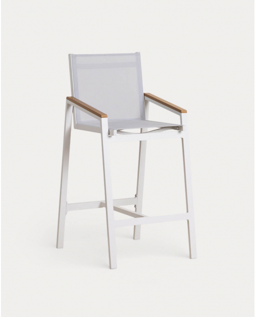 Hoher Outdoor-Barhocker 75 cm aus Aluminium Korce - Weiß Egg White