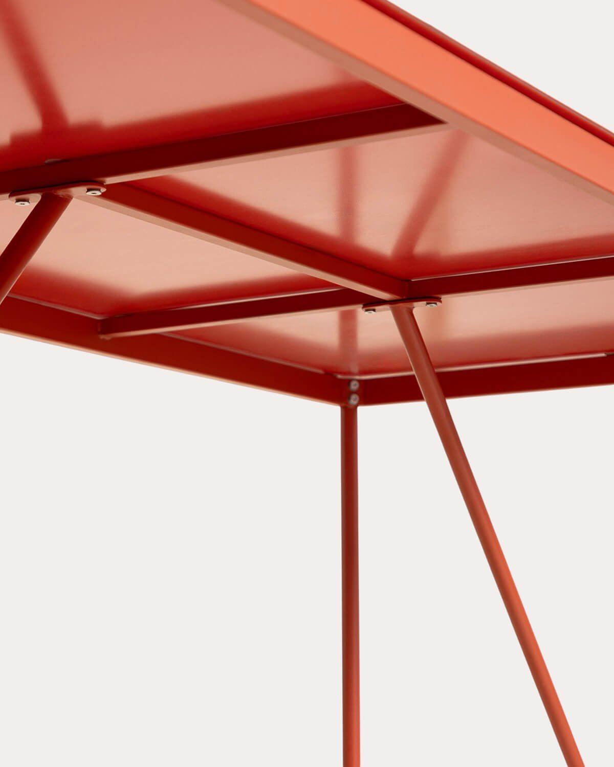 Rechteckiger Gartentisch aus Metall und Glas (185x85 cm) Bowye, Galeriebild 5