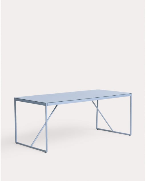 Rechteckiger Gartentisch aus Metall und Glas (185x85 cm) Bowye