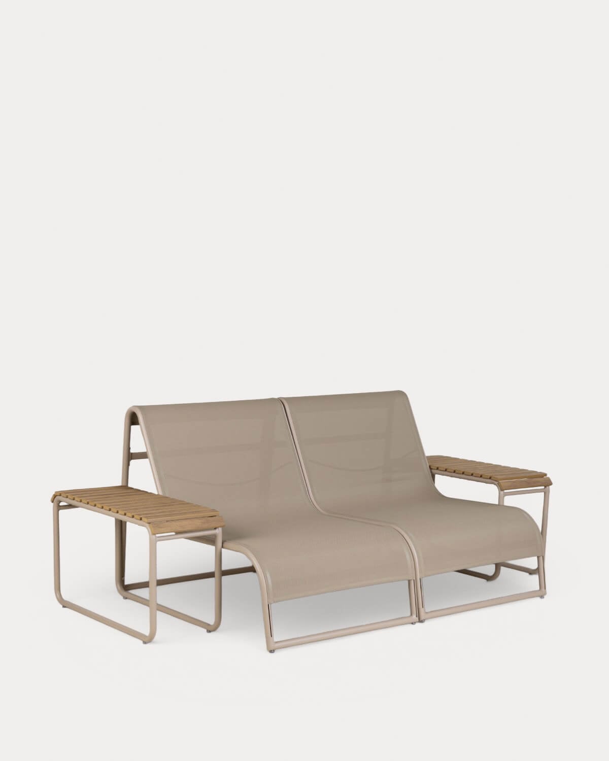 2-Sitzer Gartensofa-Set mit 2 Aluminium-Beistelltischen Dreisi, Galeriebild 1