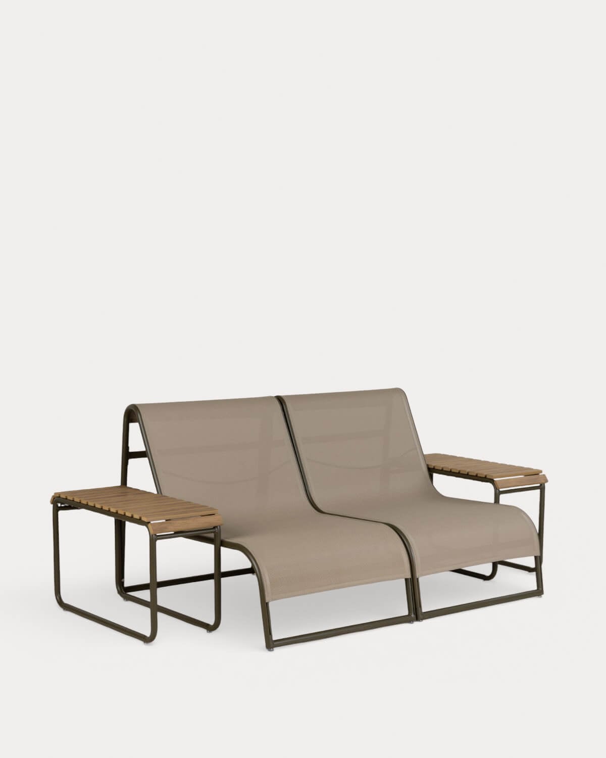 2-Sitzer Gartensofa-Set mit 2 Aluminium-Beistelltischen Dreisi, Galeriebild 1