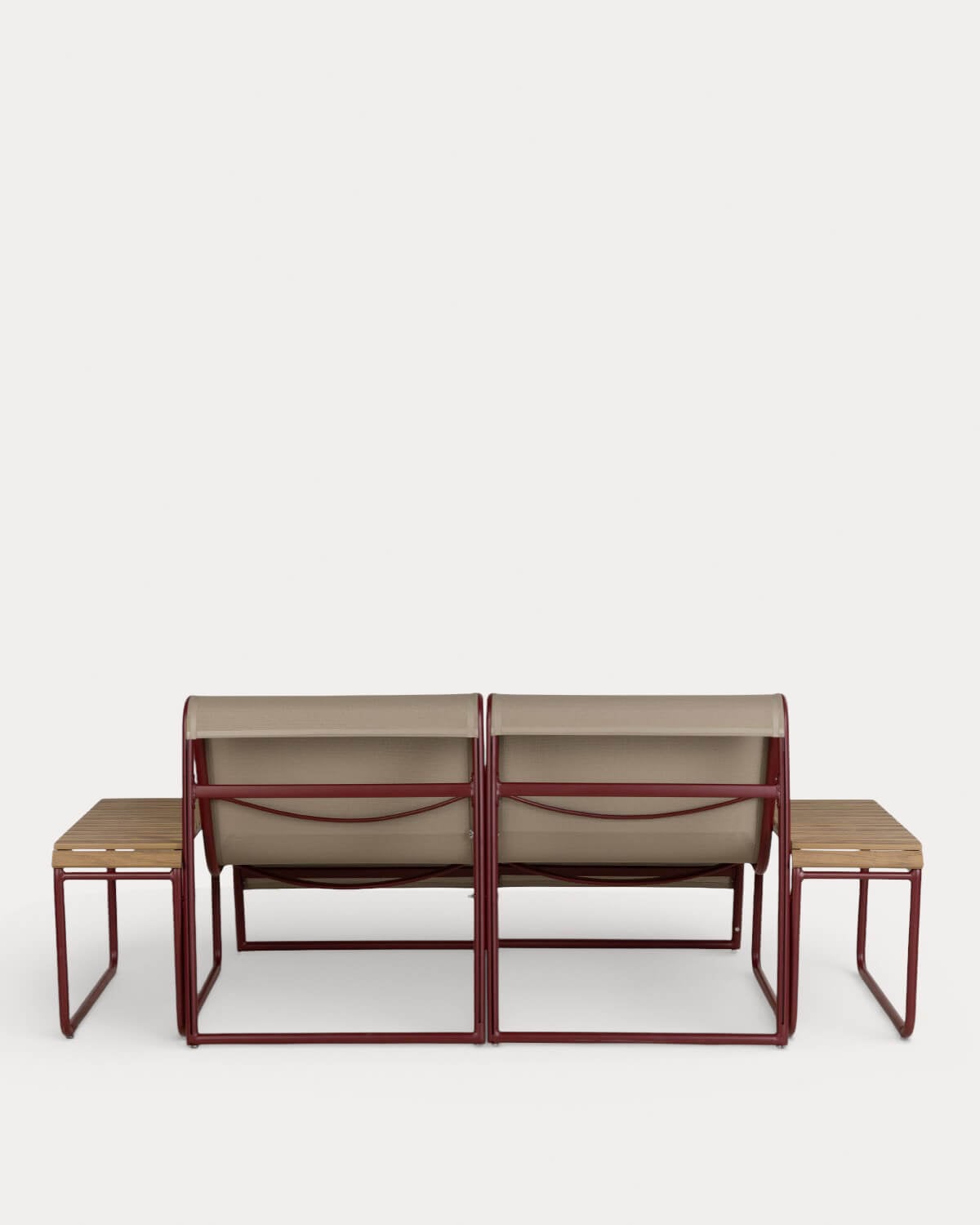 2-Sitzer Gartensofa-Set mit 2 Aluminium-Beistelltischen Dreisi, Galeriebild 3